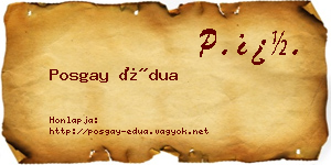 Posgay Édua névjegykártya